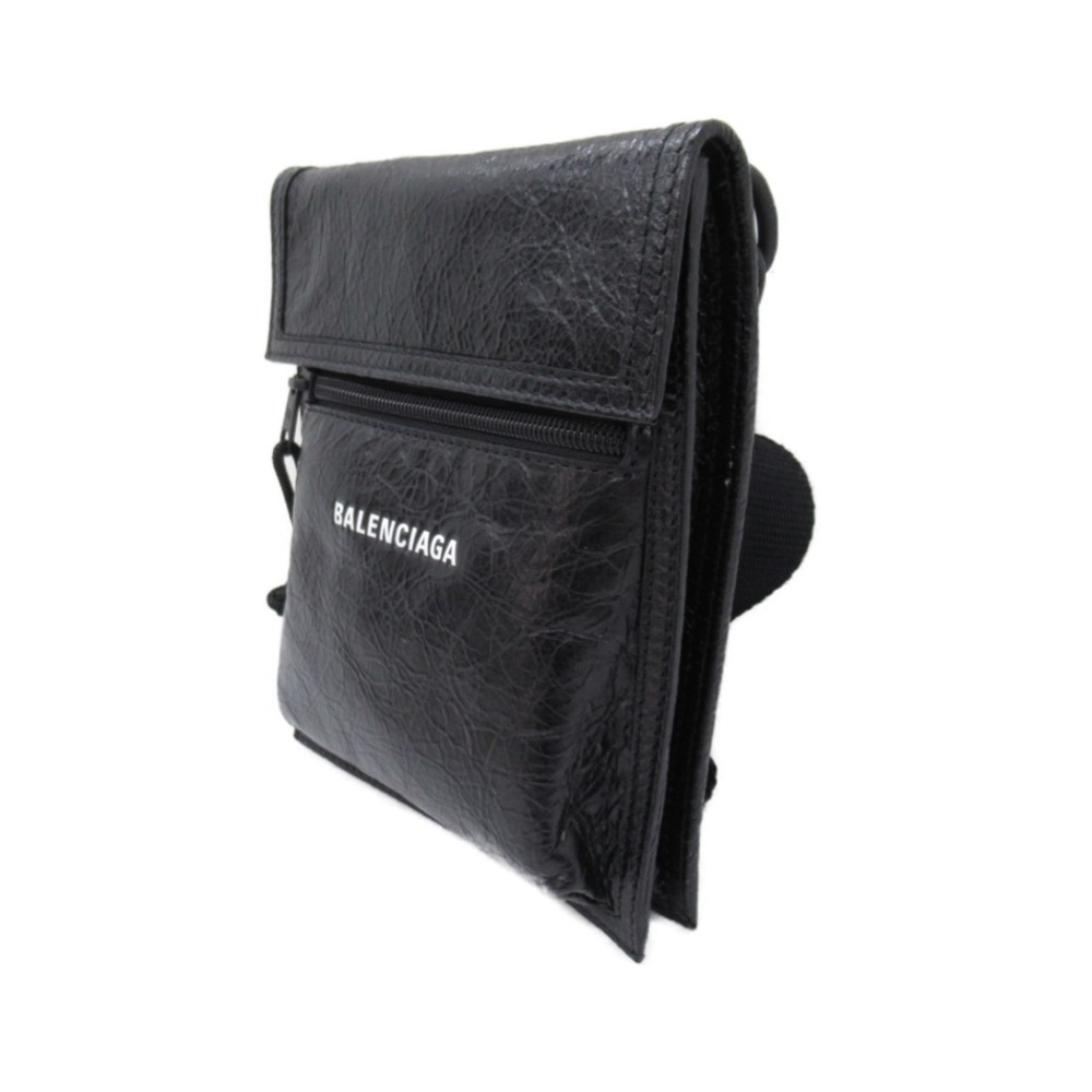 Balenciaga Lambskin Black Shoulder Small Bag Trap with Pouch